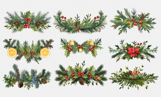 Christmas decoration on transparent background