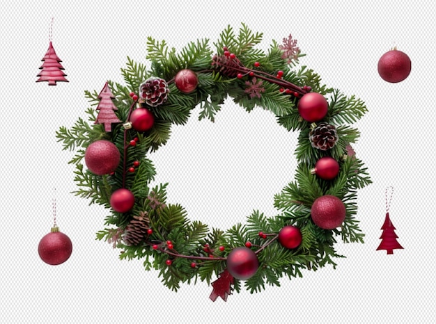 Christmas decoration on transparent background