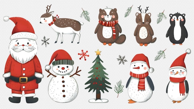 PSD christmas decoration on transparent background