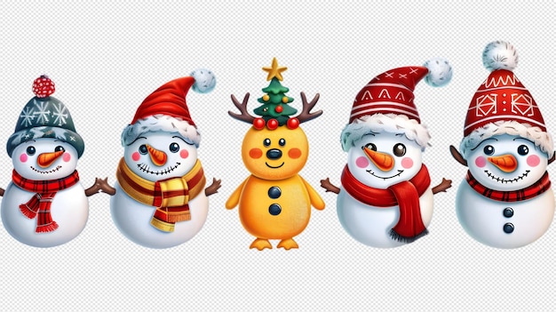 Christmas decoration on transparent background