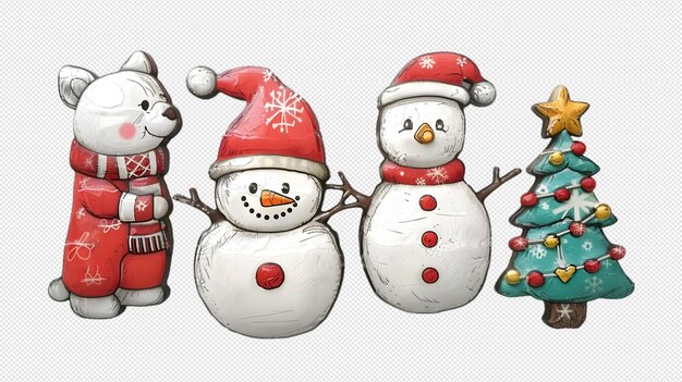 PSD christmas decoration on transparent background