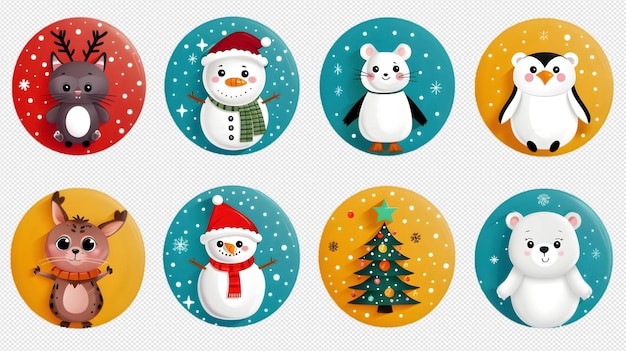 PSD christmas decoration on transparent background