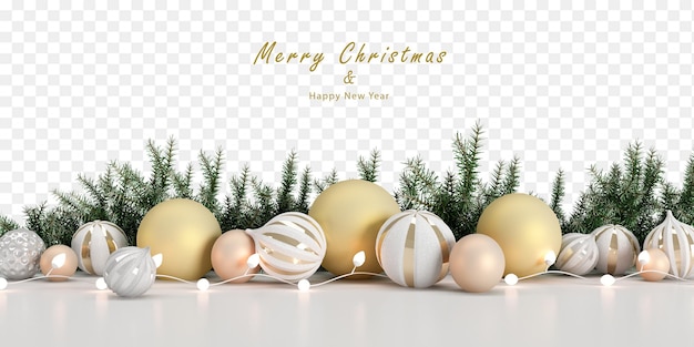 Christmas decorations in 3d rendering