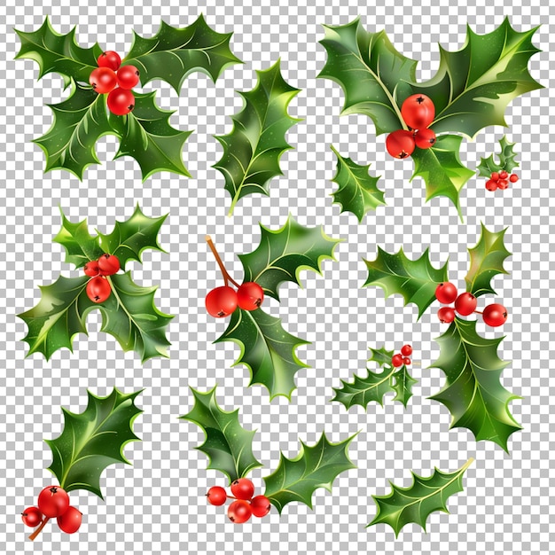 PSD christmas decorations on a transparent background