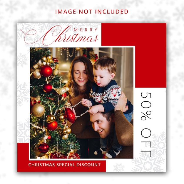 Christmas discount offer template for social media  