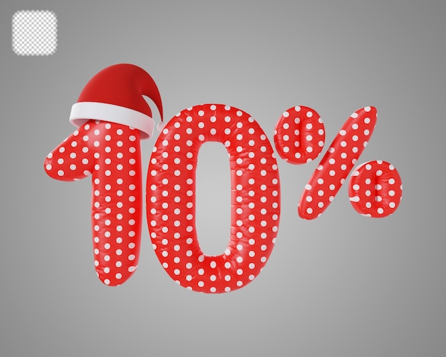 PSD christmas discount price 10 percent off 3d illustration