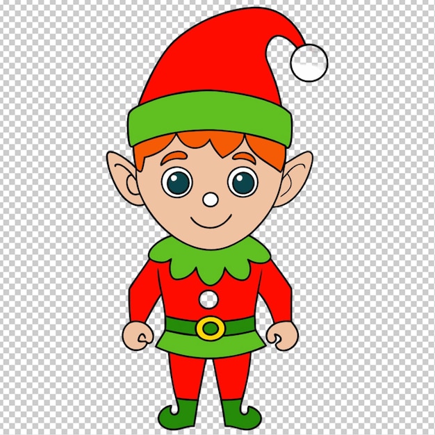 PSD christmas elf character transparent background