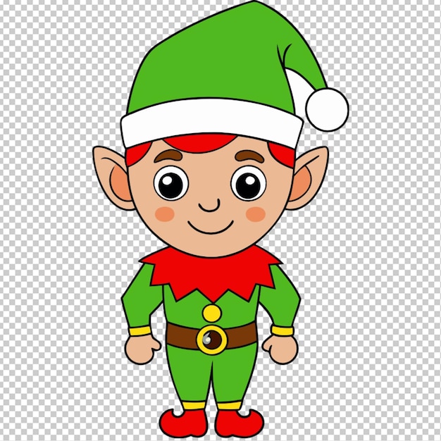 PSD christmas elf character transparent background