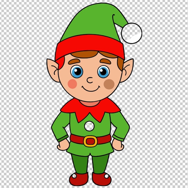 PSD christmas elf character transparent background