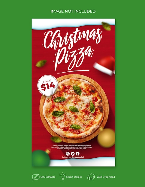 Christmas food menu social media and instagram post template