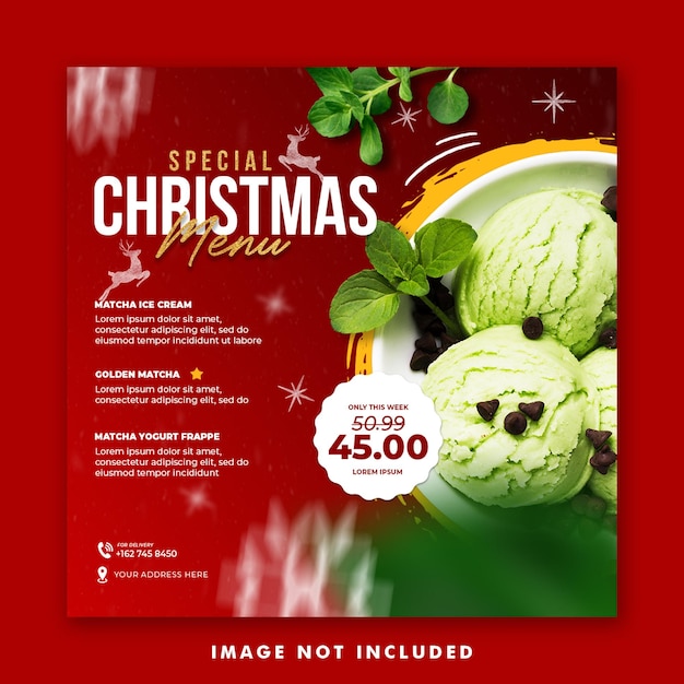 Christmas Food Menu Social Media Post Banner Template