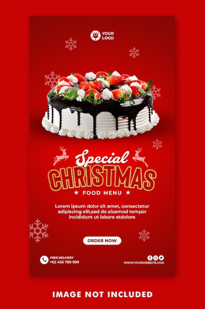 Christmas Food Menu Social Media Post Instagram Stories Template