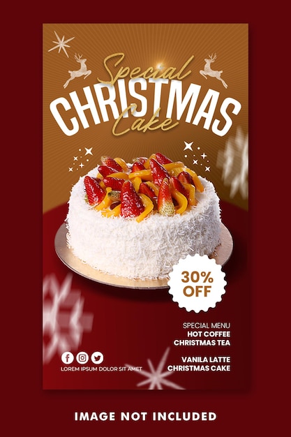 Christmas Food Menu Social Media Post Instagram Stories Template