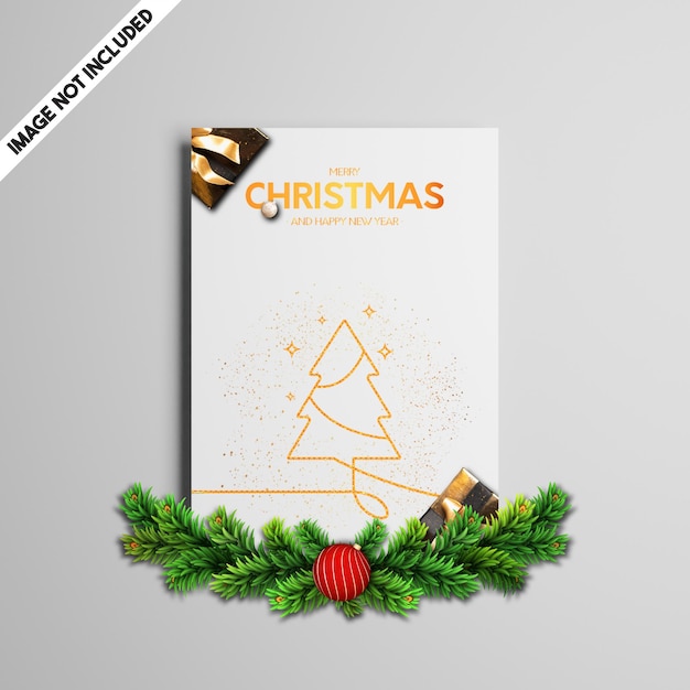 Christmas Gift Card mockup template psd