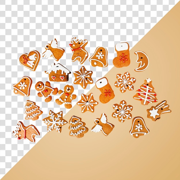 PSD christmas gingerbread png food element transparent background