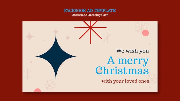 PSD christmas greeting card facebook template