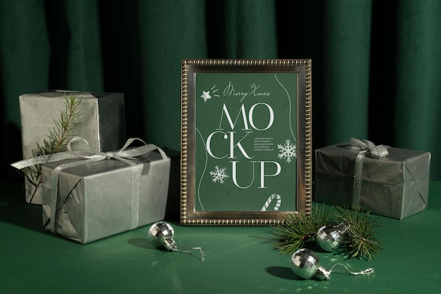 Christmas greeting card mockup