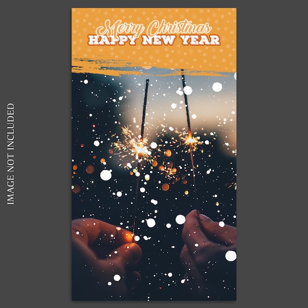 Christmas and Happy New Year 2019 Photo Mockup and Instagram Story Template