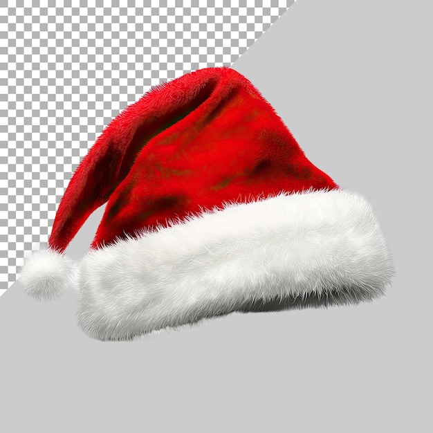 PSD christmas hat red and white isolated on the background