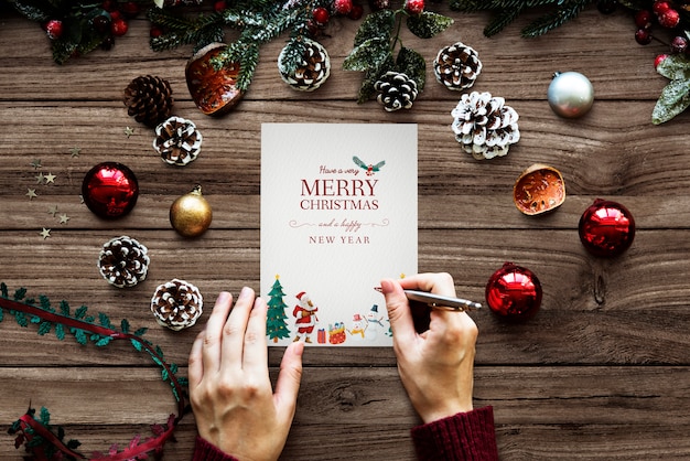 PSD christmas holiday greeting design mockup