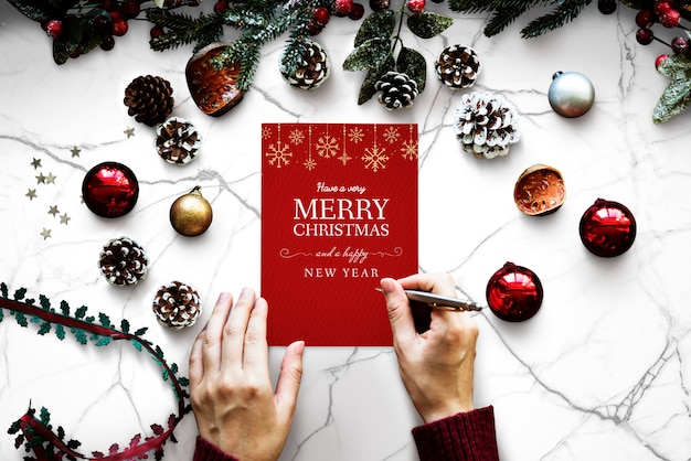 Christmas holiday greeting design mockup