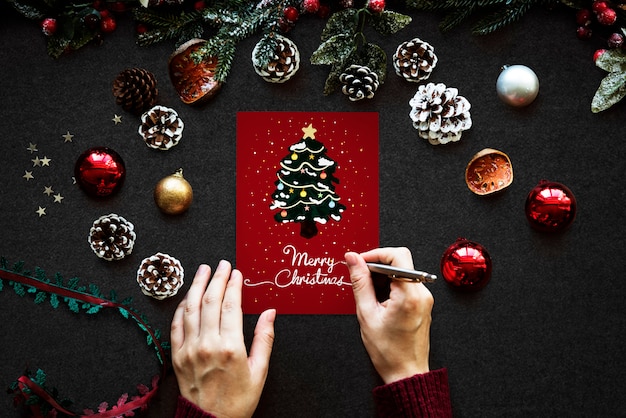 PSD christmas holiday greeting design mockup