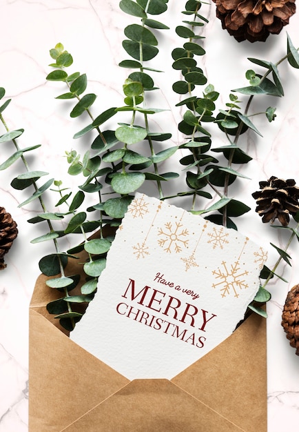 PSD christmas holiday greeting design mockup