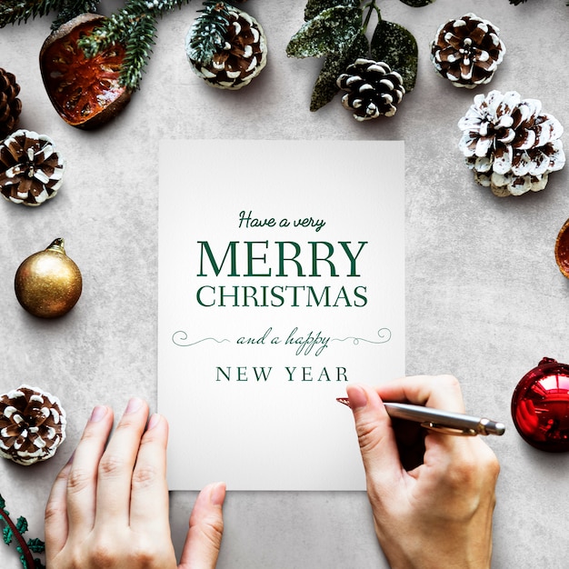 PSD christmas holiday greeting design mockup