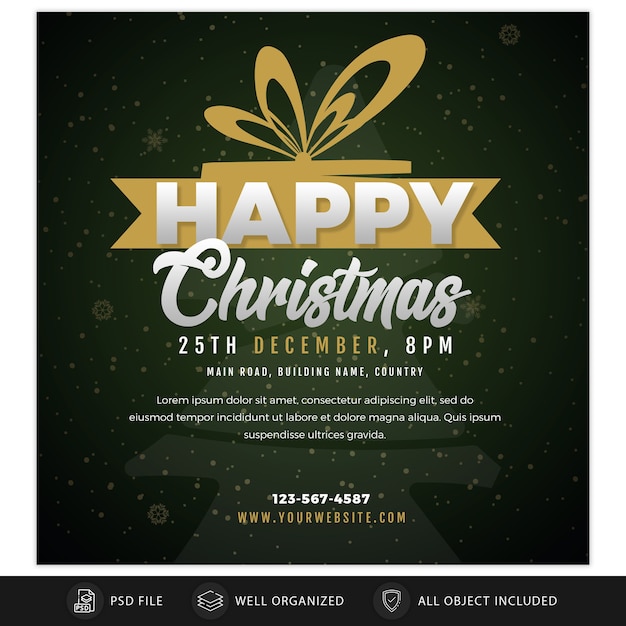 Christmas Instagram Post Card or Banner Template