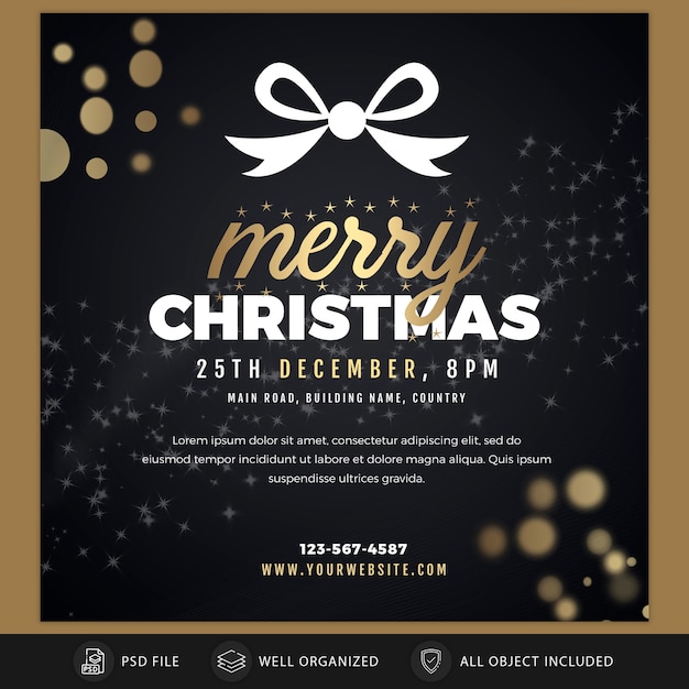 Christmas Instagram Post Card or Banner Template