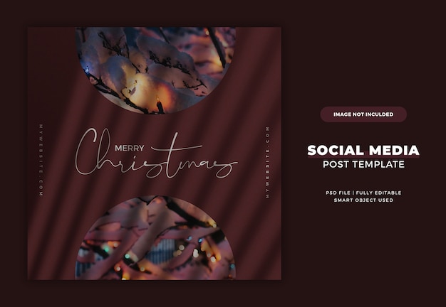 Christmas instagram post card or banner template