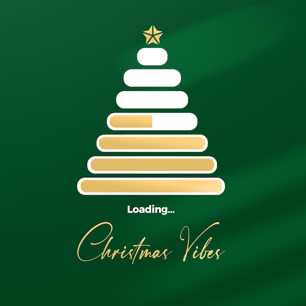 christmas is loading...christmas tree - Happy new year Merry christmas social media template