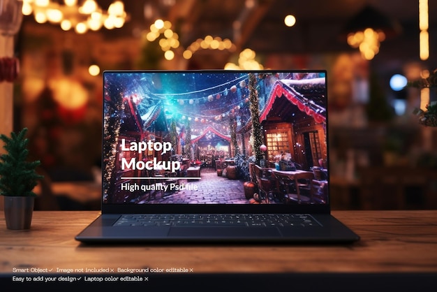 Christmas Laptop Screen Mockup