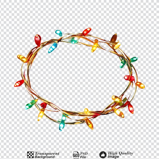 christmas lights string isolated on transparent background