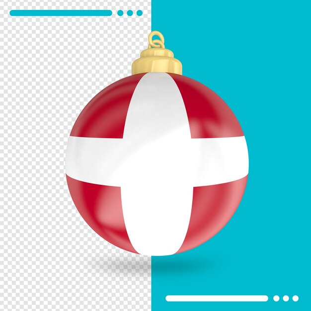 Christmas Malta flag 3d rendering isolated