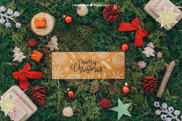 Christmas mockup with banner