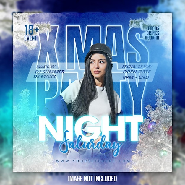 Christmas night celebration event party event flyer square