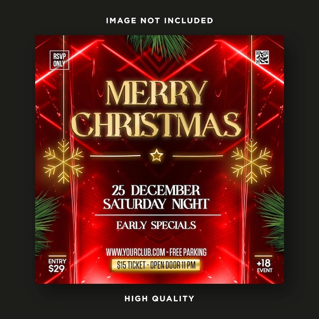 Christmas night party flyer design template