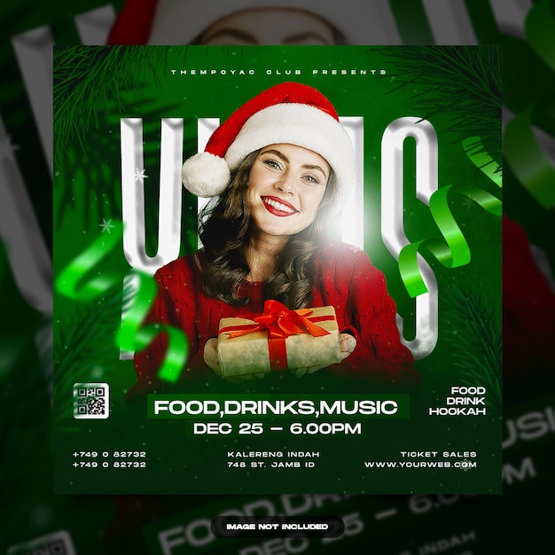 Christmas night party social media post template