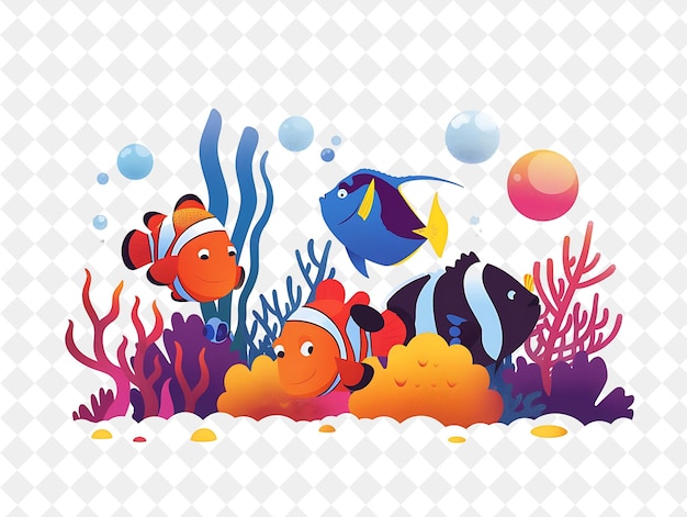 Christmas in the Ocean With Finding Nemo Characters Design I Illustration Christmas Art Design