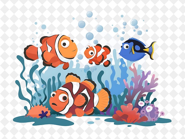 Christmas in the Ocean With Finding Nemo Characters Design I Illustration Christmas Art Design