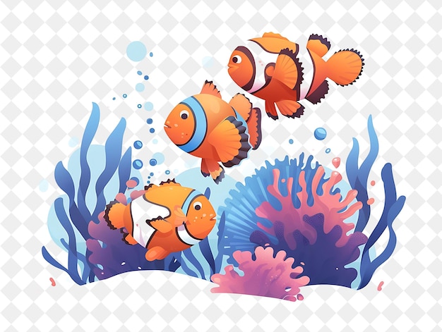 PSD christmas in the ocean with finding nemo characters design i illustration christmas art design