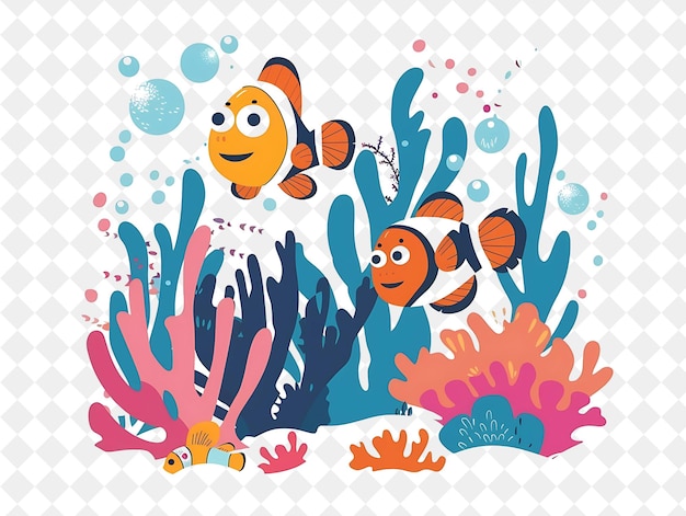 Christmas in the Ocean With Finding Nemo Characters Design I Illustration Christmas Art Design