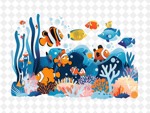 Christmas in the Ocean With Finding Nemo Characters Design I Illustration Christmas Art Design