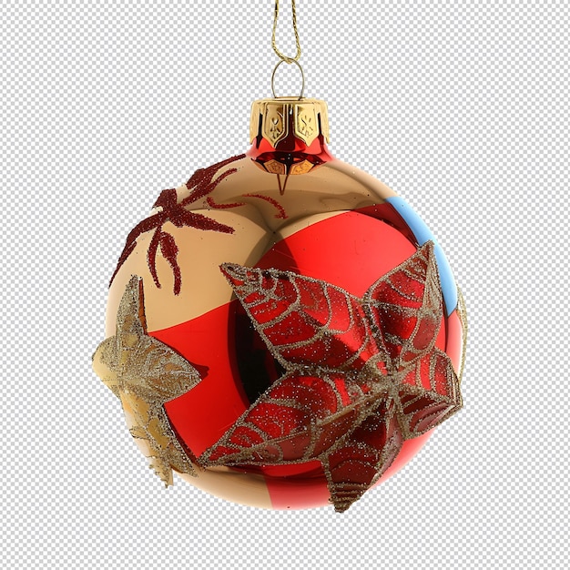 PSD a christmas ornament that has a red and brown design