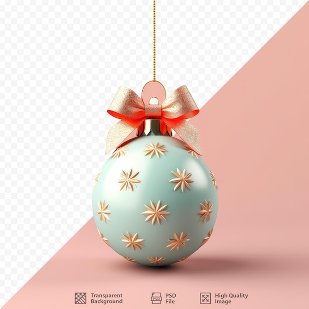 a christmas ornament with a red bow on it.