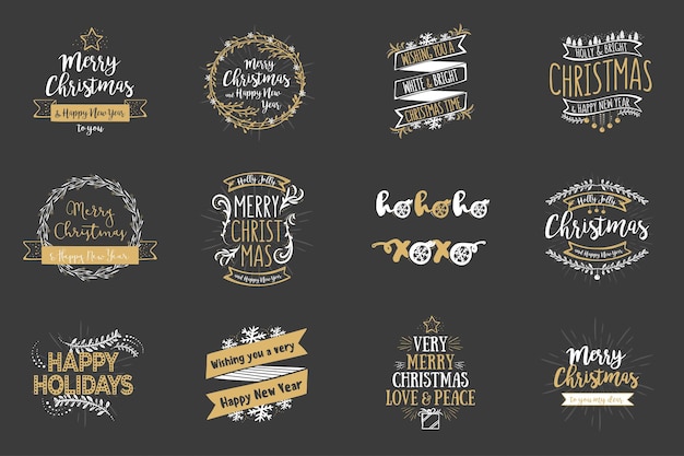 PSD christmas overlays vector set