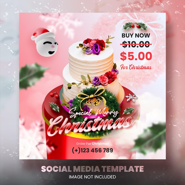 Christmas package menu social media post square banner template