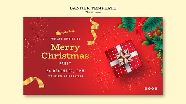 Christmas party banner template