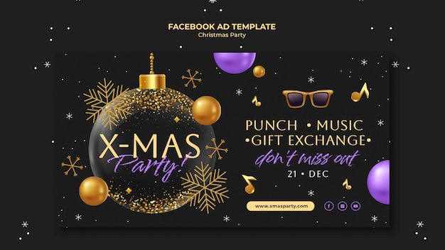 Christmas party facebook template